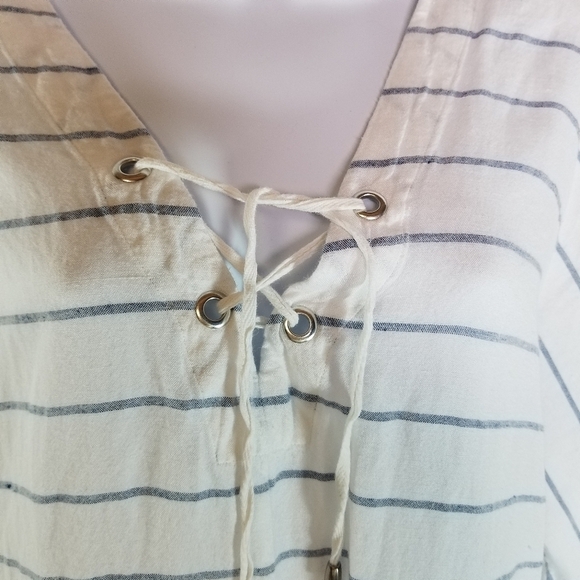 RAILS lily positano striped lace up tunic top - Picture 6 of 15